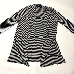 J. Jill Black and White Striped Women’s Cardigan Size L great for everyday wear